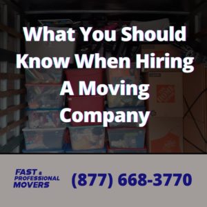 What you should know when hiring a moving company